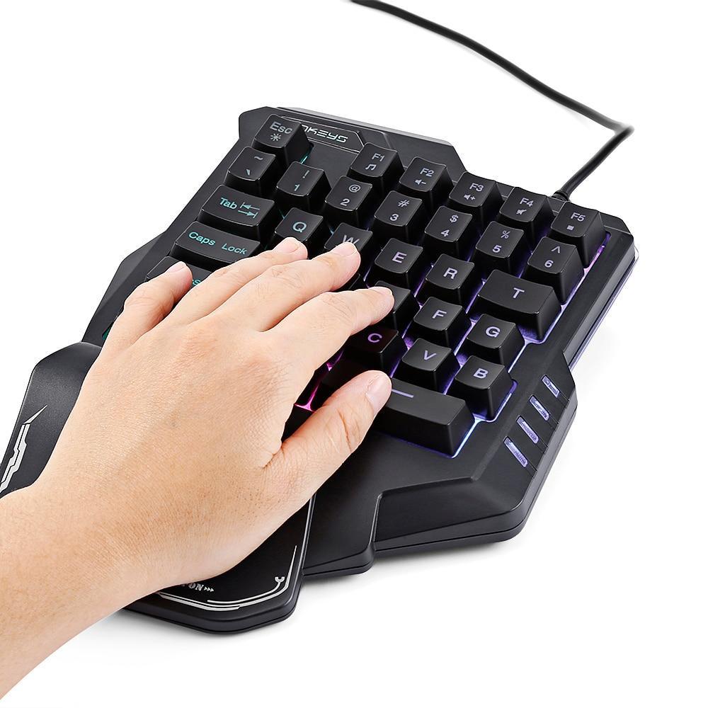 Mini Mechanical Gaming Keyboard RGB Backlit Portable Mini Gaming Keypad Game Controller