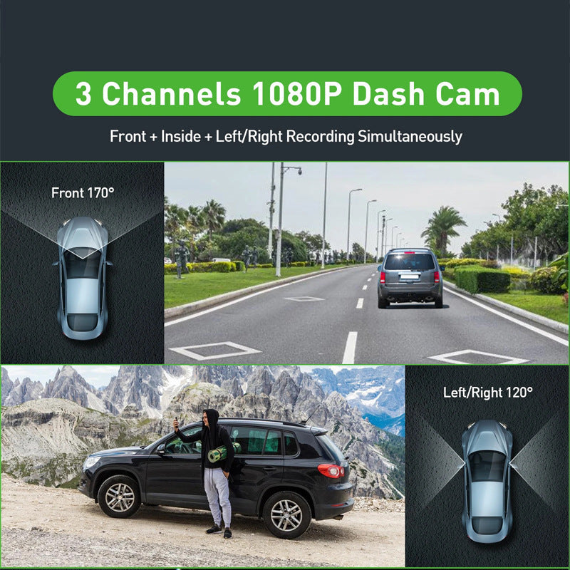 360 View Quad Dash Cam Full HD Front, Rear, Side Car, Night Vision Incident Recording